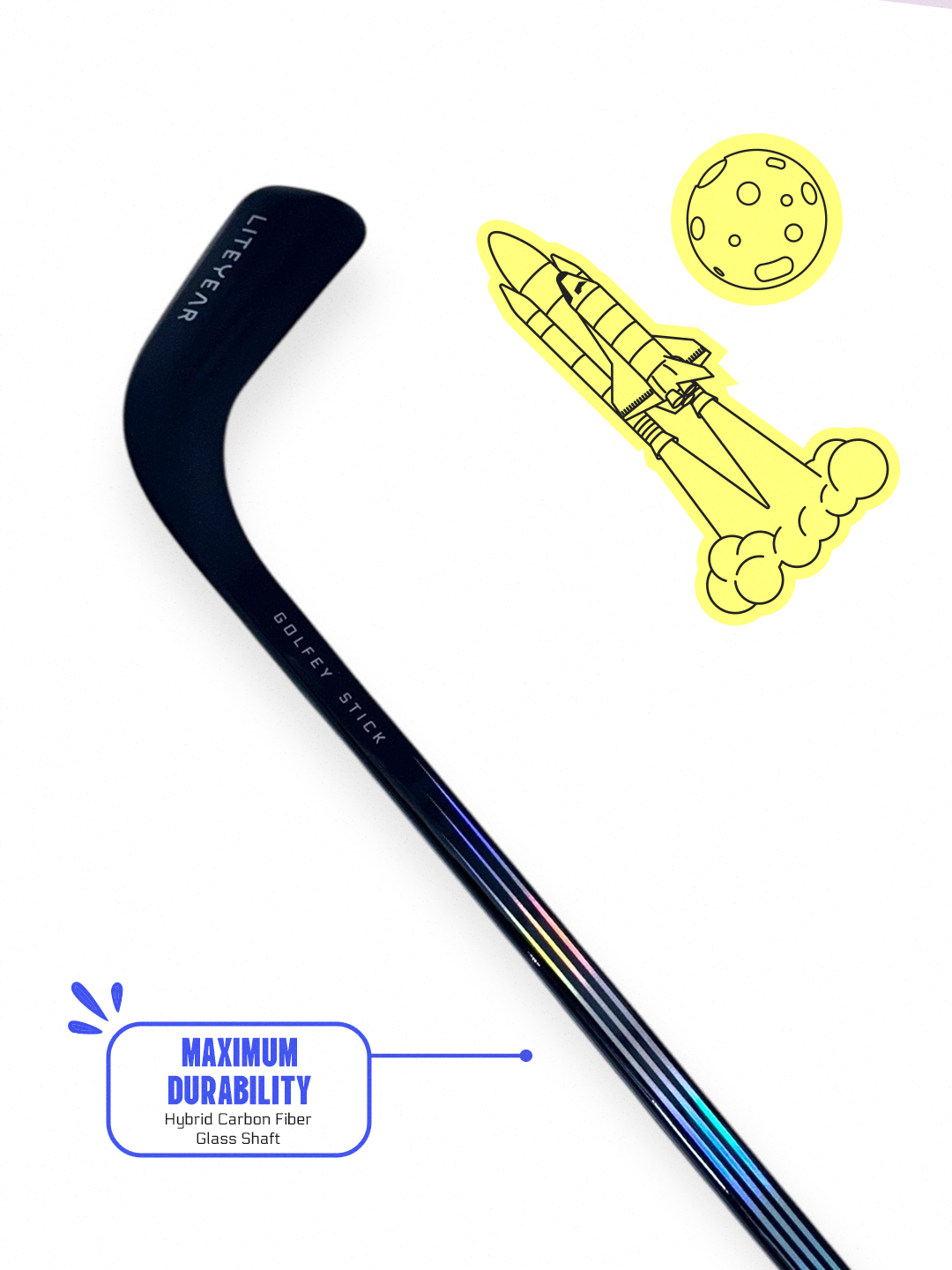 golfey stick on a white background.