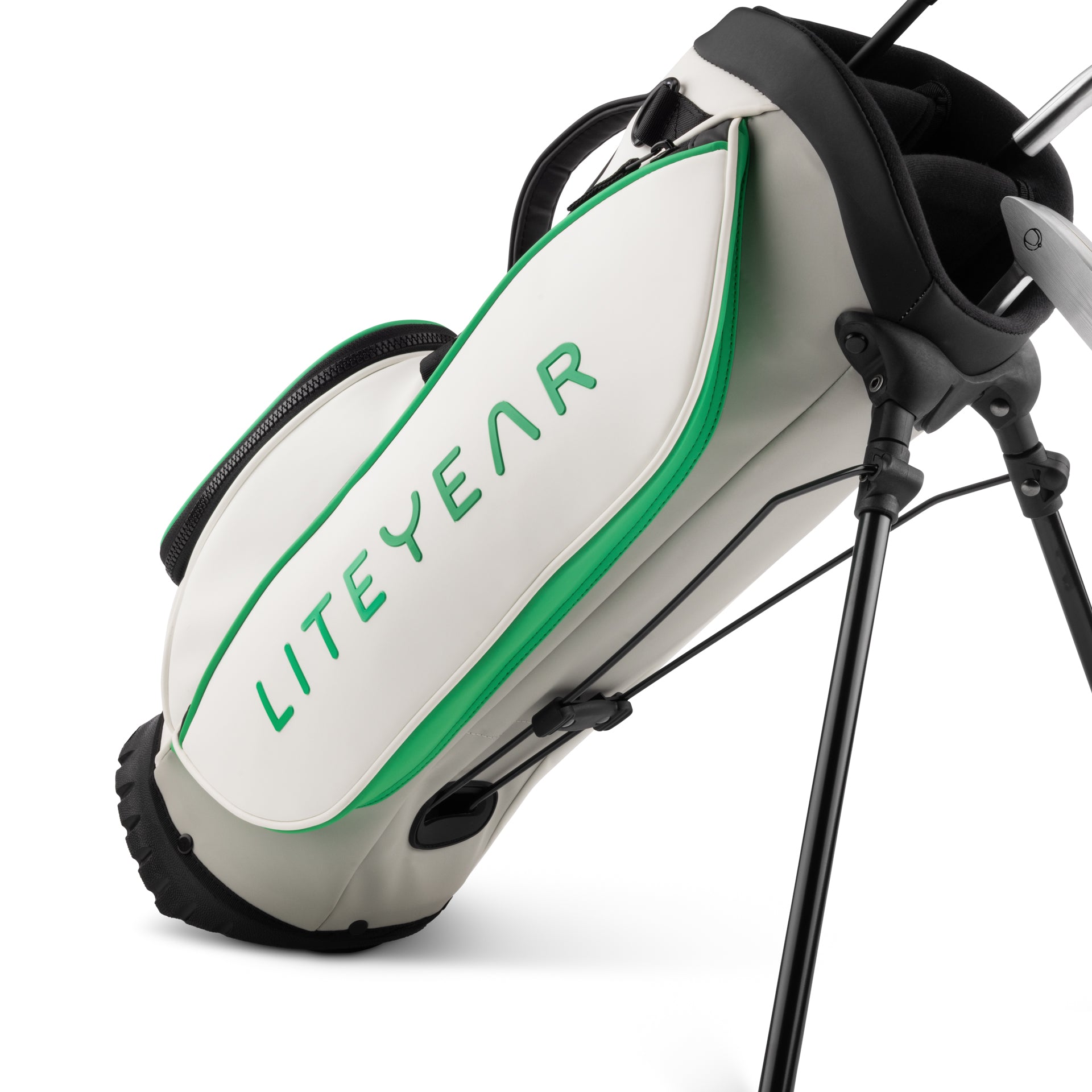 Liteyear Golf Bags White Green Storage View. #Color_Green
