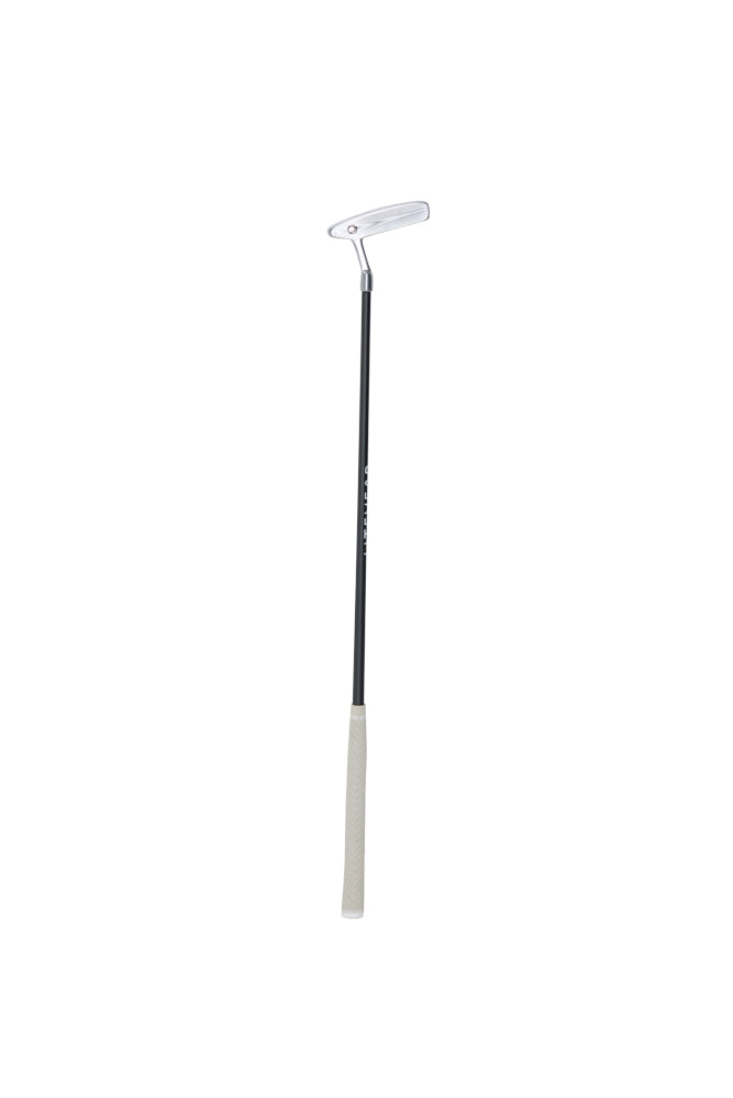 Golf club head with a black shaft on a white background