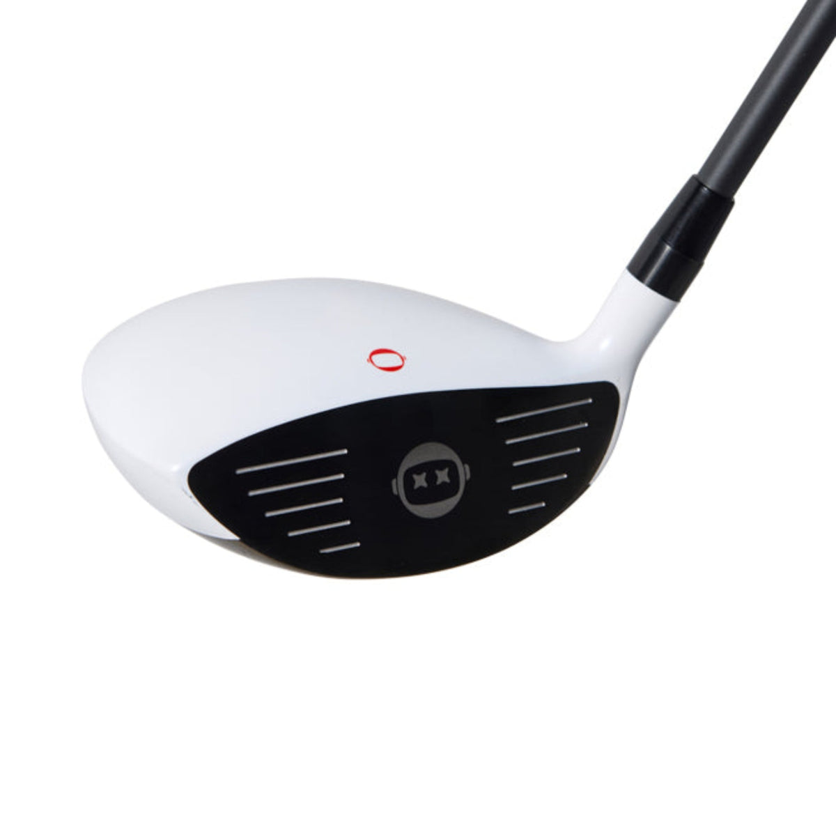 Golf club with white head and black shaft on a white background