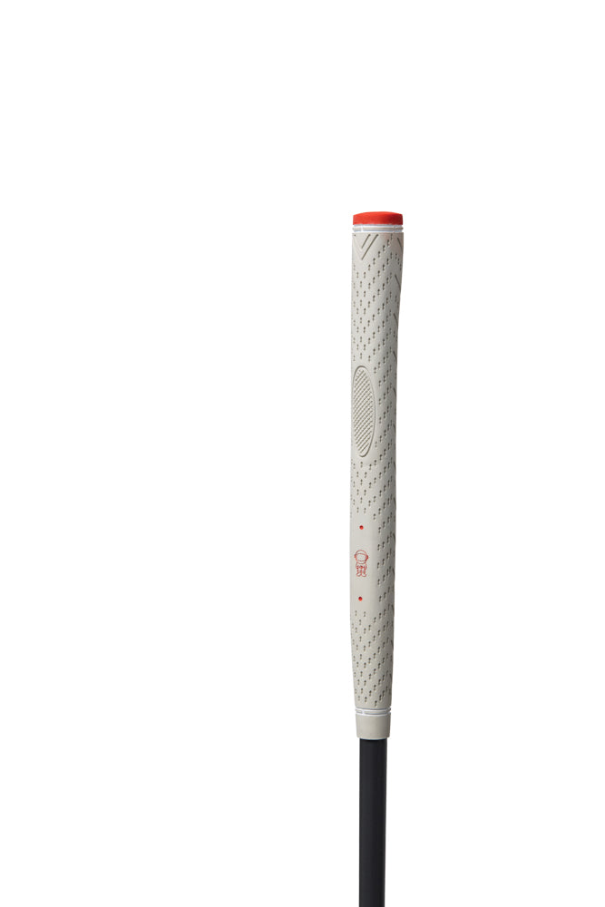 Golf club grip with textured design on a white background