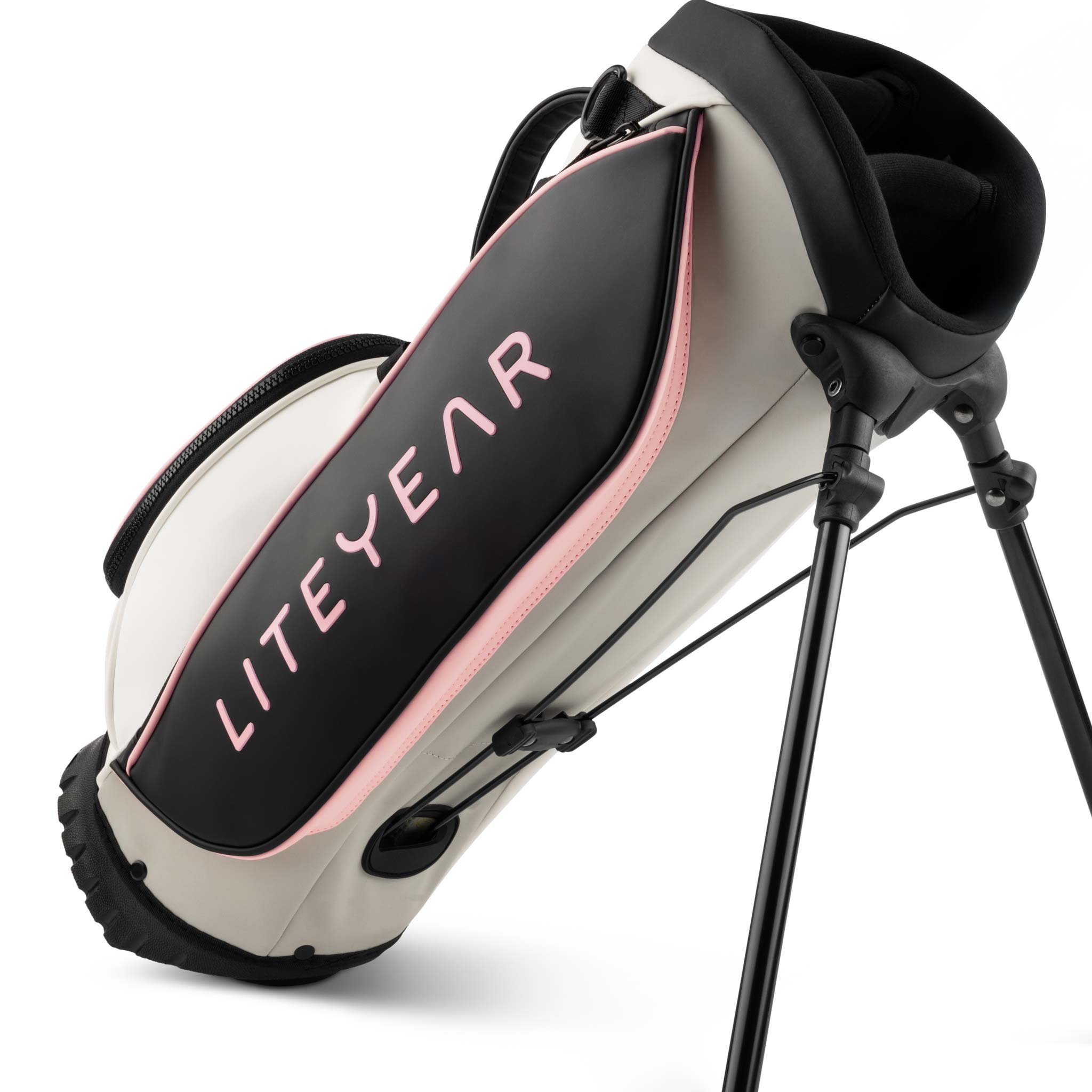 Kids Golf Bag Soft Pink Stand View