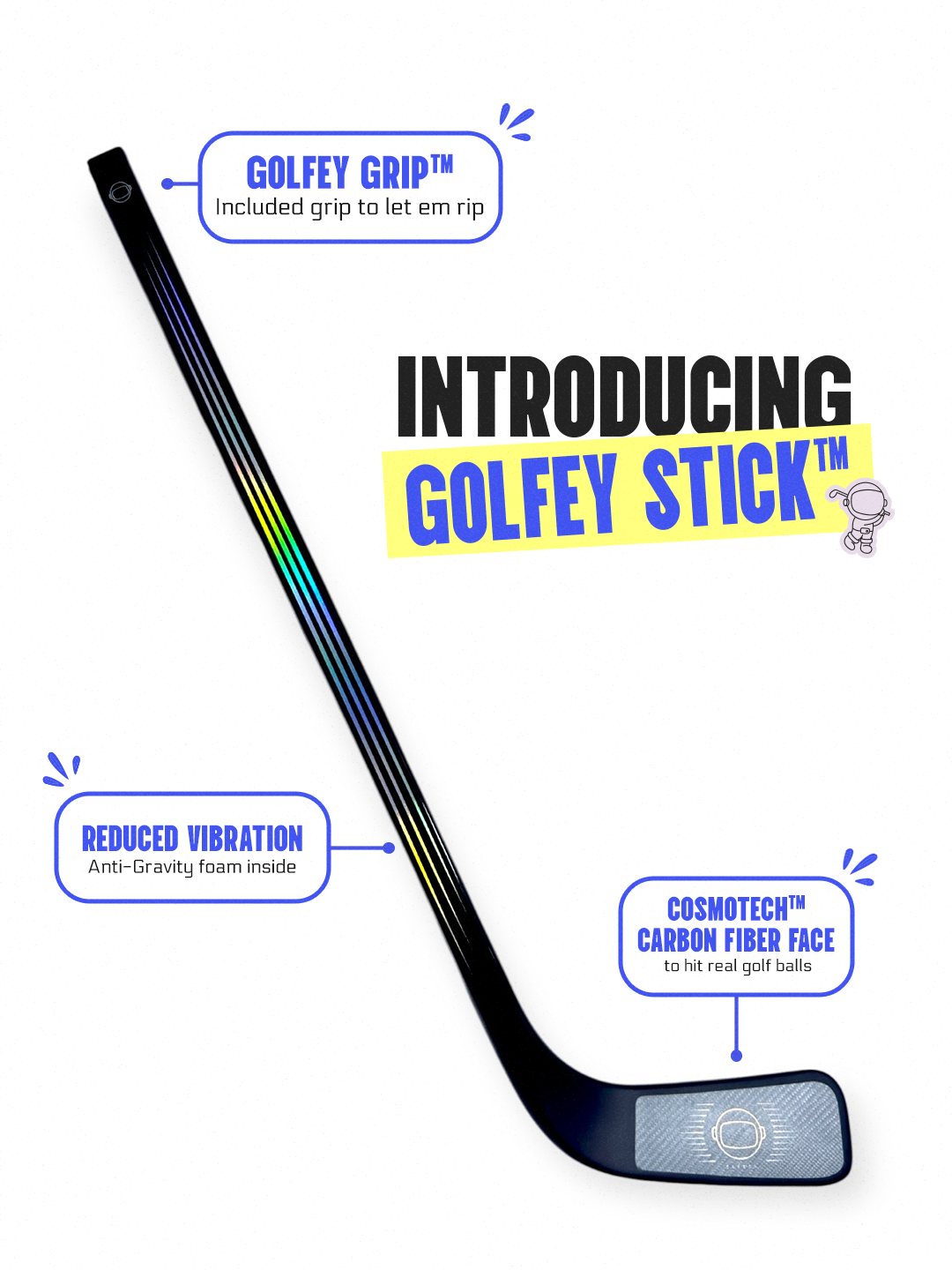 The Golfey Stick™ - Hybrid Hockey Golf Club - Ages 3-5 (25")