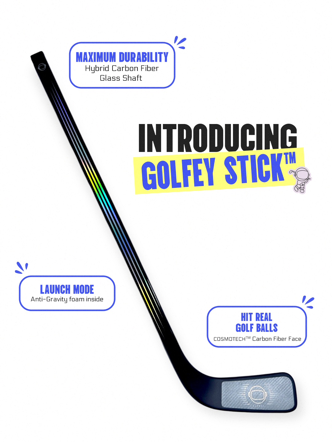 The Golfey Stick™ - Hybrid Hockey Golf Club - Ages 3-5 (25")