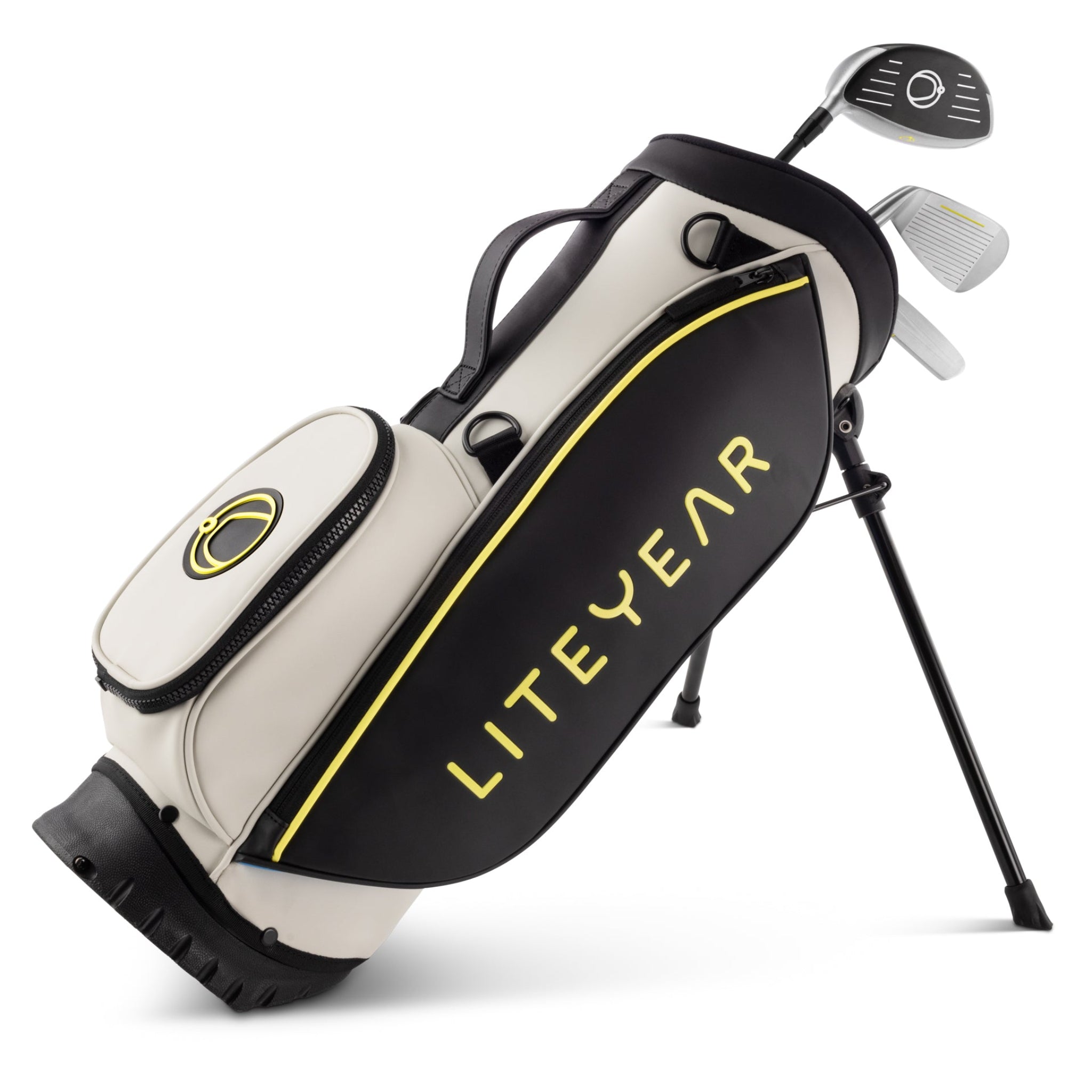 Liteyear Golf for Toddler ZERO GRVTY Black Yellow Stand Full Set. #Color_BlackYellow