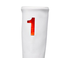 White headcover with a red number '1' 