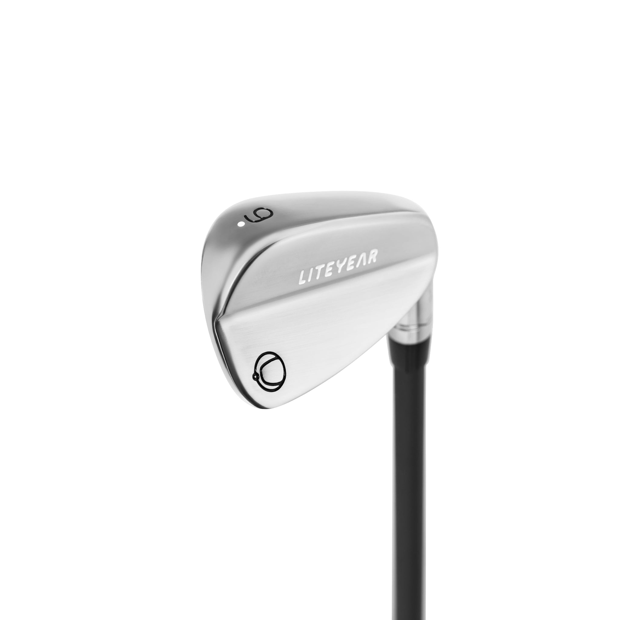 Golf club head with 'LITEYEAR' branding on a white background