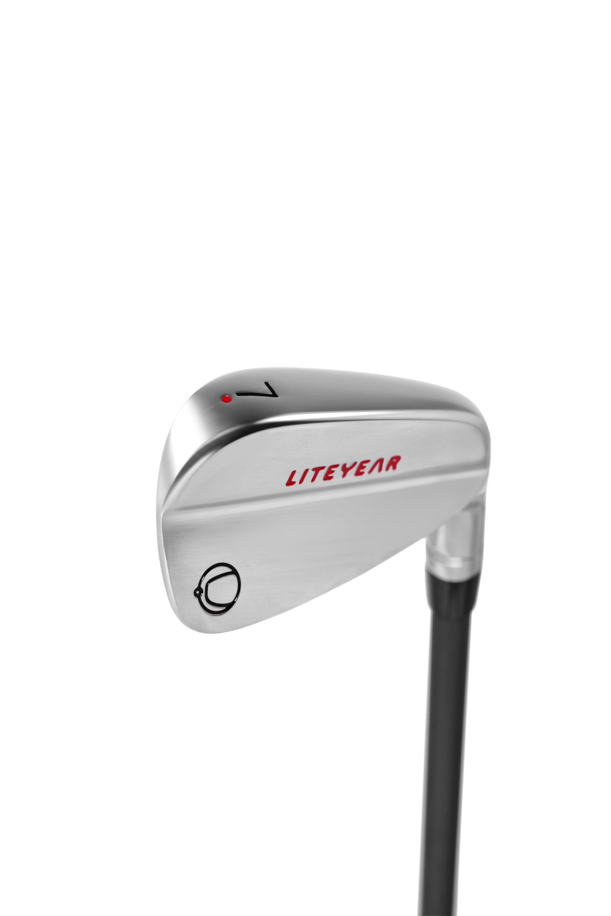 Golf club head with 'LITEYEAR' branding on a white background