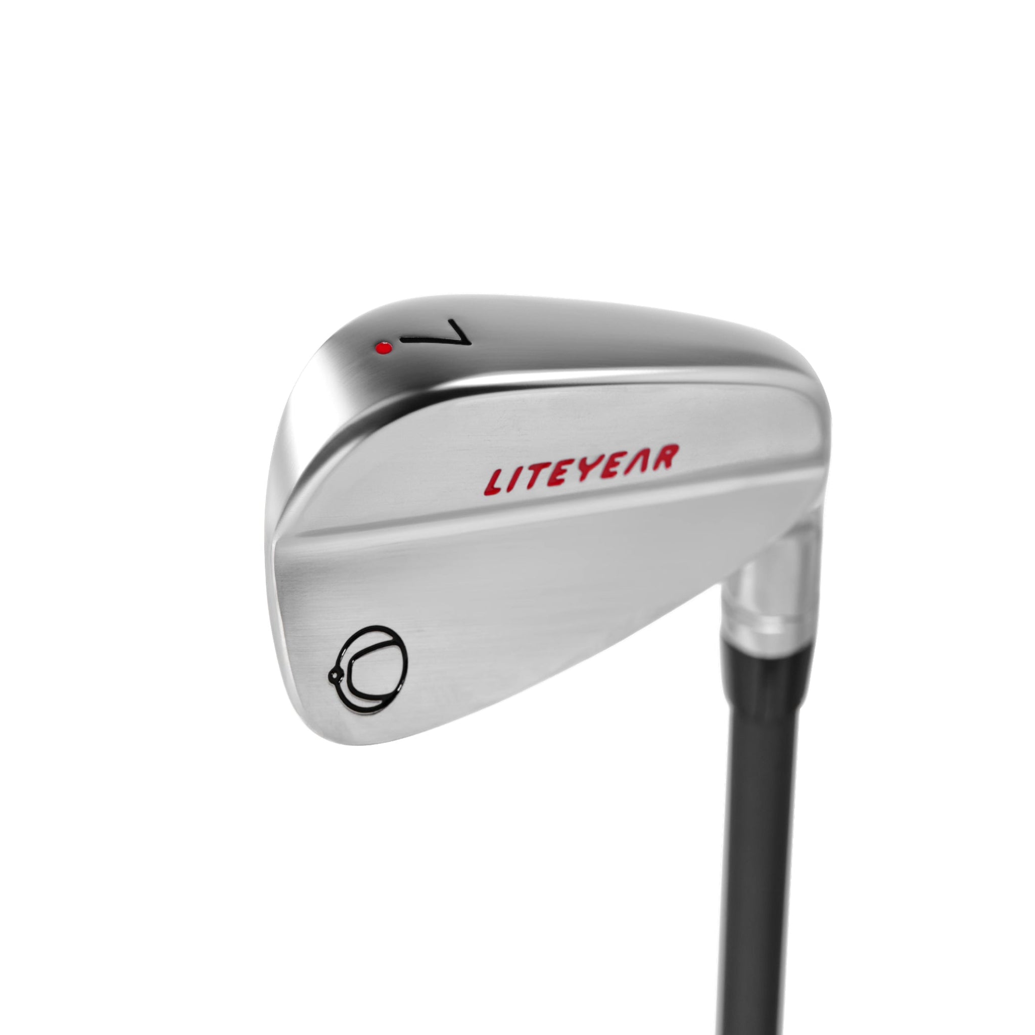 Golf club head with 'LITEYEAR' branding on a white background