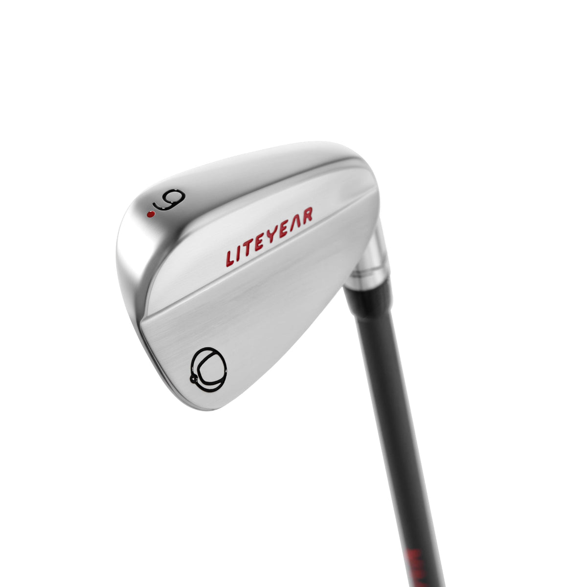Golf club head with 'LITEYEAR' branding on a white background