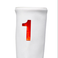 Eclipse White head cover with a red number '1' on a white background