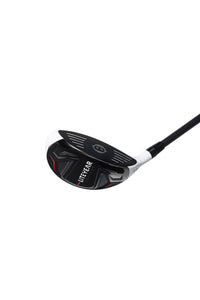 Golf club with a black and white design on a white background