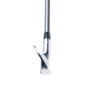 Metallic tool with a pointed end on a white background