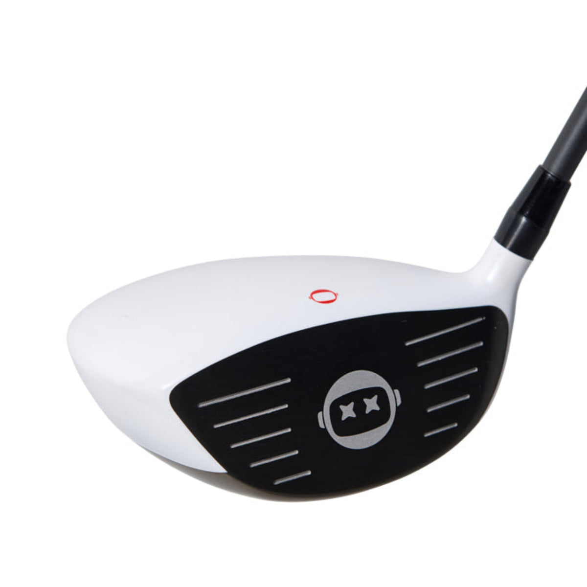 Golf club head with a black and white design on a white background