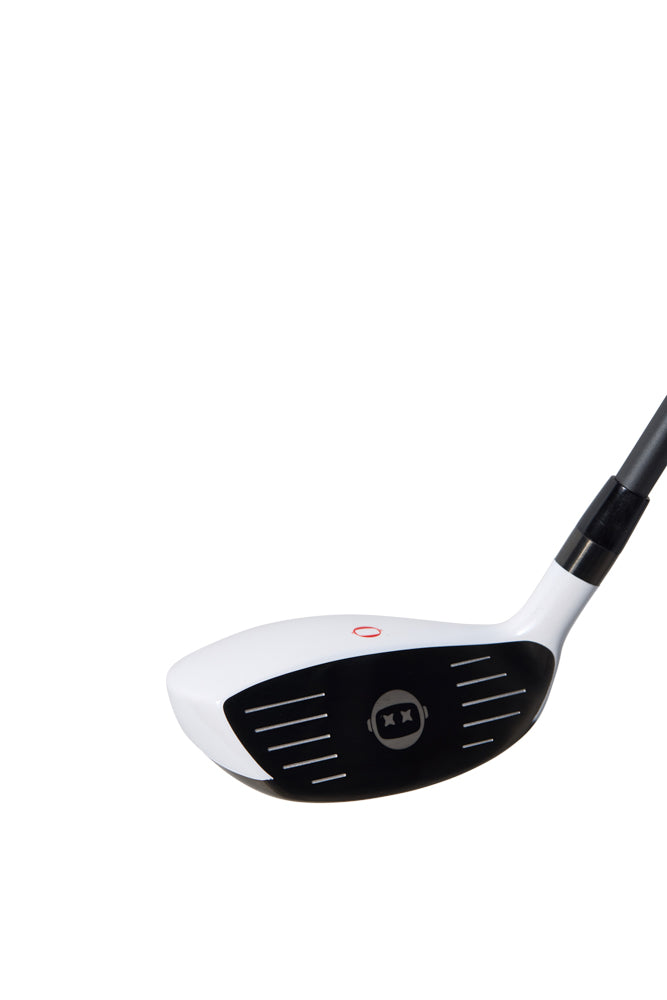 Golf club with white and black design on a white background