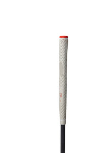 Golf club grip with textured design on a white background